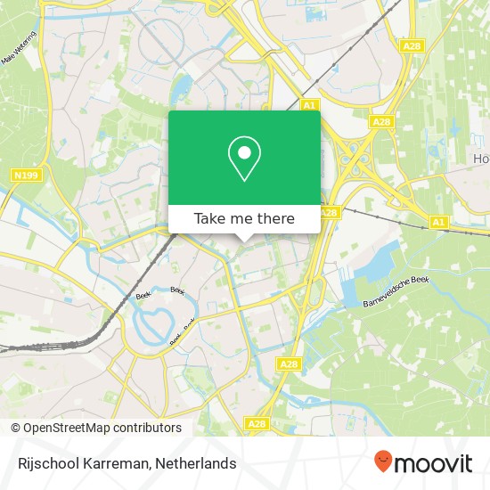 Rijschool Karreman, Vogelweide 47 kaart