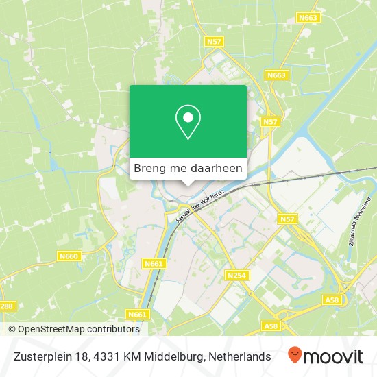 Zusterplein 18, 4331 KM Middelburg kaart