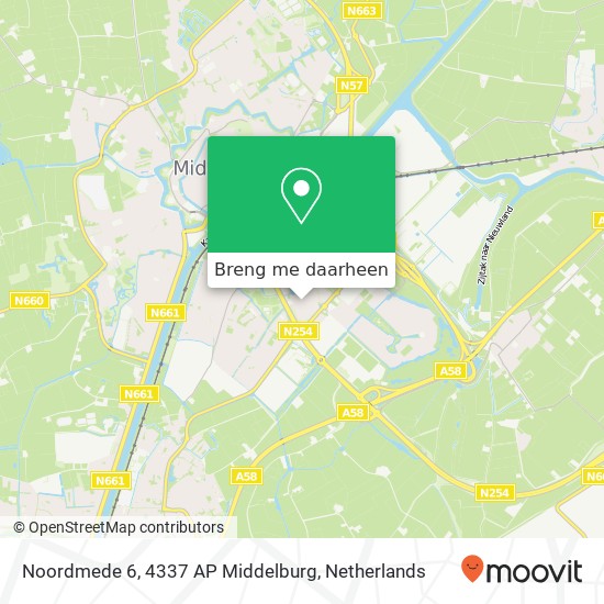 Noordmede 6, 4337 AP Middelburg kaart