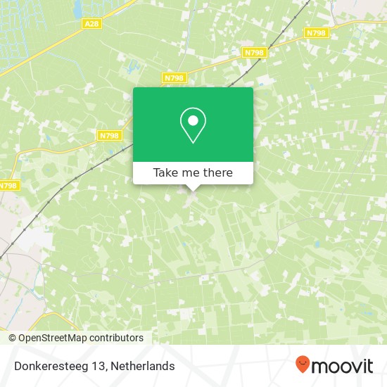 Donkeresteeg 13, 3882 SM Putten kaart