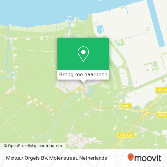 Mixtuur Orgels BV, Molenstraat kaart