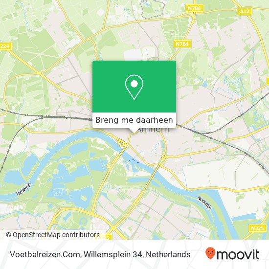 Voetbalreizen.Com, Willemsplein 34 kaart