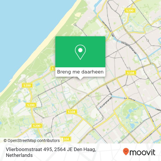 Vlierboomstraat 495, 2564 JE Den Haag kaart
