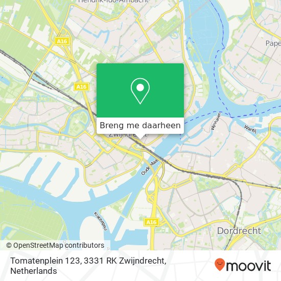 Tomatenplein 123, 3331 RK Zwijndrecht kaart