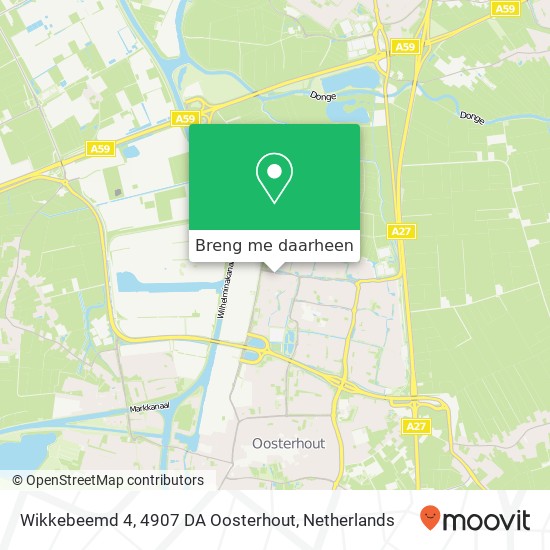 Wikkebeemd 4, 4907 DA Oosterhout kaart