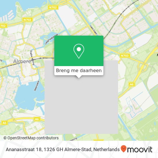 Ananasstraat 18, 1326 GH Almere-Stad kaart