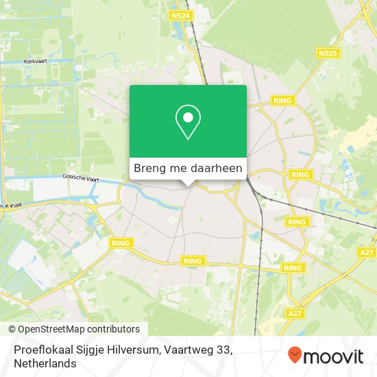 Proeflokaal Sijgje Hilversum, Vaartweg 33 kaart