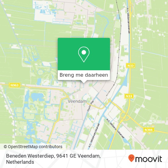 Beneden Westerdiep, 9641 GE Veendam kaart