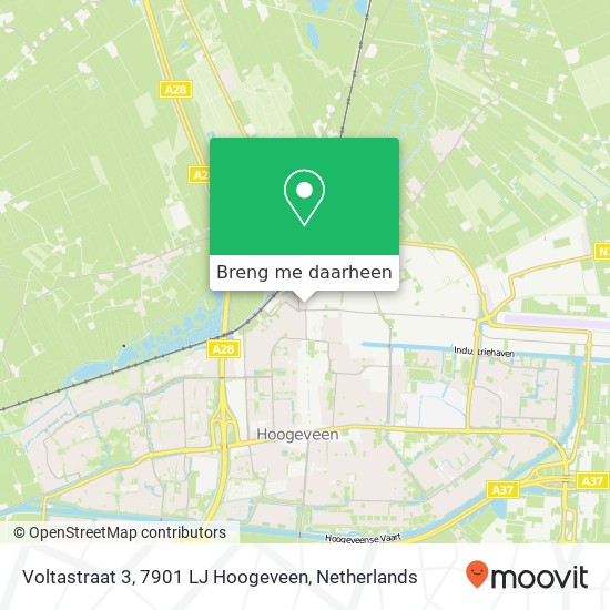 Voltastraat 3, 7901 LJ Hoogeveen kaart