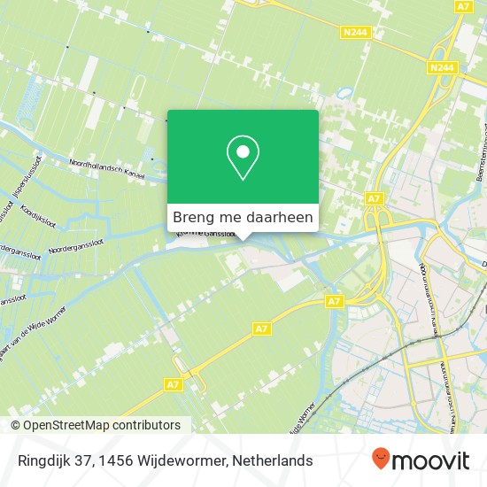 Ringdijk 37, 1456 Wijdewormer kaart