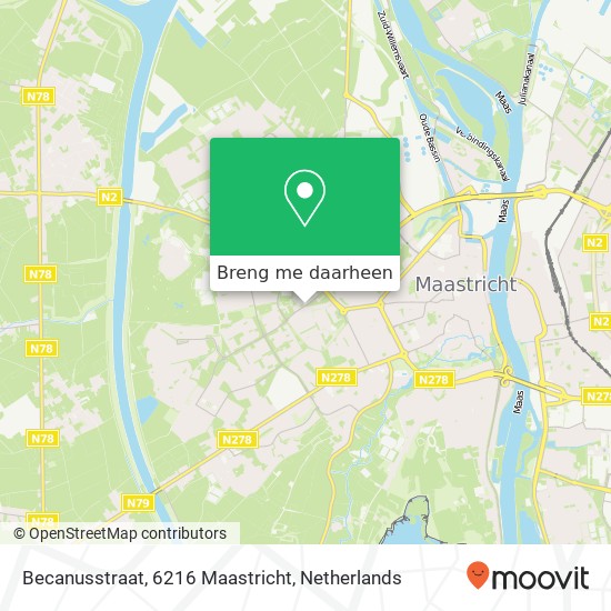 Becanusstraat, 6216 Maastricht kaart