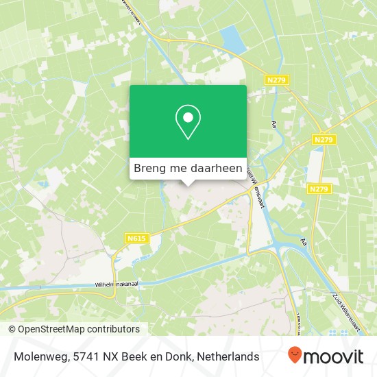 Molenweg, 5741 NX Beek en Donk kaart