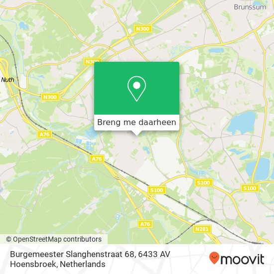 Burgemeester Slanghenstraat 68, 6433 AV Hoensbroek kaart