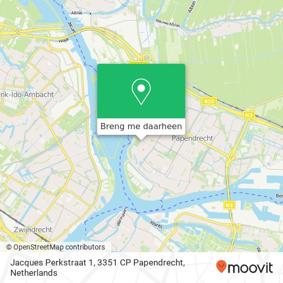 Jacques Perkstraat 1, 3351 CP Papendrecht kaart