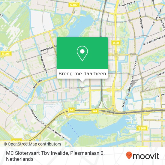 MC Slotervaart Tbv Invalide, Plesmanlaan 0 kaart