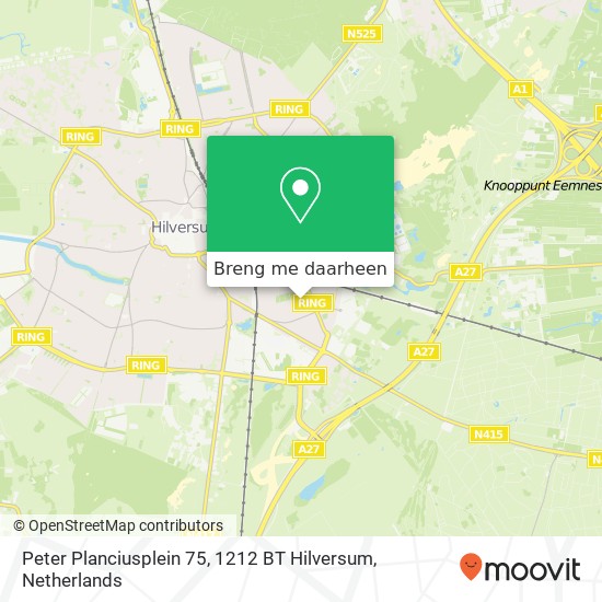 Peter Planciusplein 75, 1212 BT Hilversum kaart