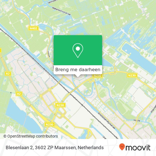 Blesenlaan 2, 3602 ZP Maarssen kaart