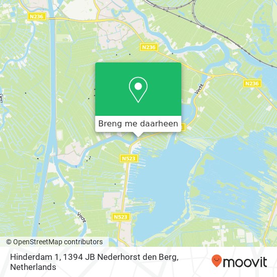 Hinderdam 1, 1394 JB Nederhorst den Berg kaart