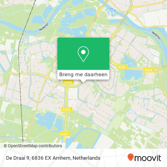 De Draai 9, 6836 EX Arnhem kaart