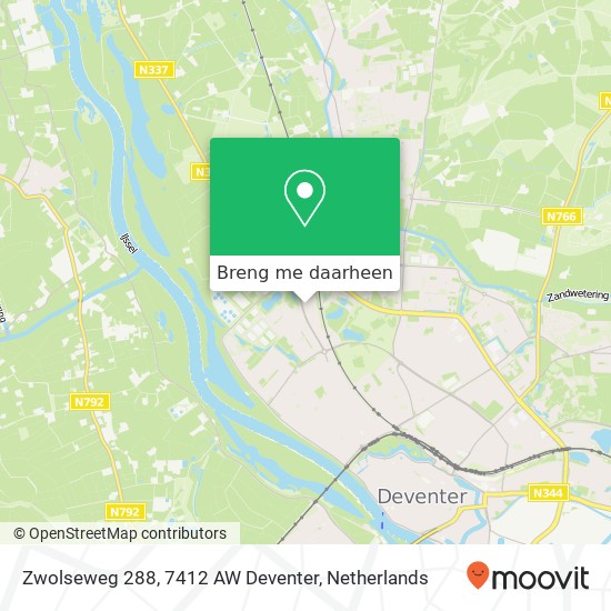 Zwolseweg 288, 7412 AW Deventer kaart