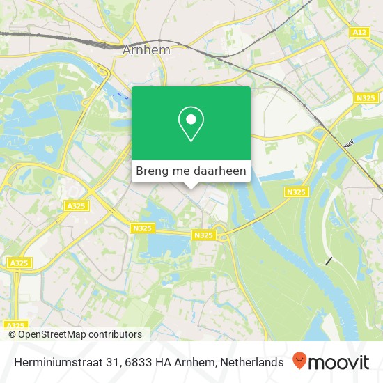 Herminiumstraat 31, 6833 HA Arnhem kaart