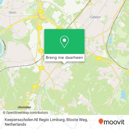 Keepersscholen.Nl Regio Limburg, Bloote Weg kaart