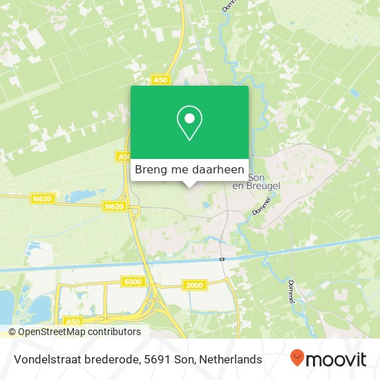 Vondelstraat brederode, 5691 Son kaart