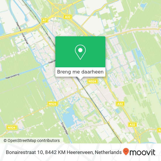 Bonairestraat 10, 8442 KM Heerenveen kaart