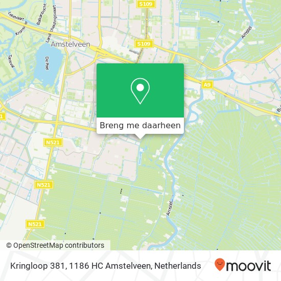 Kringloop 381, 1186 HC Amstelveen kaart