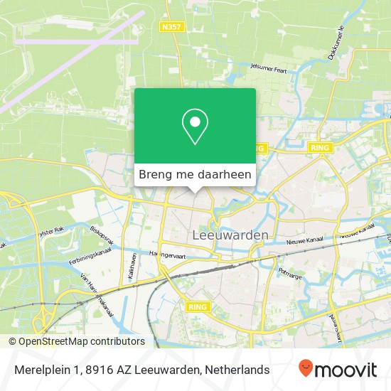 Merelplein 1, 8916 AZ Leeuwarden kaart