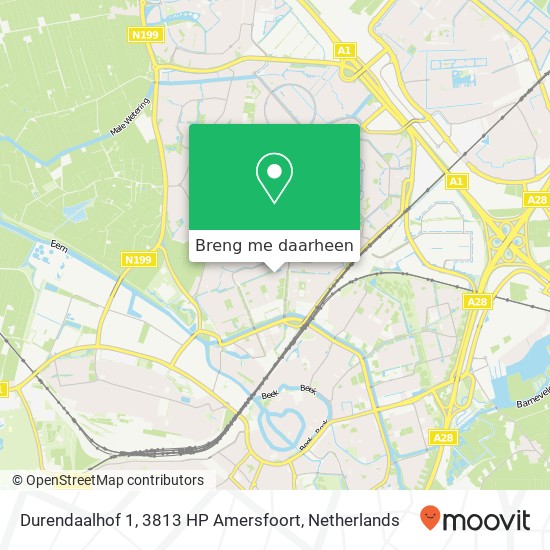 Durendaalhof 1, 3813 HP Amersfoort kaart