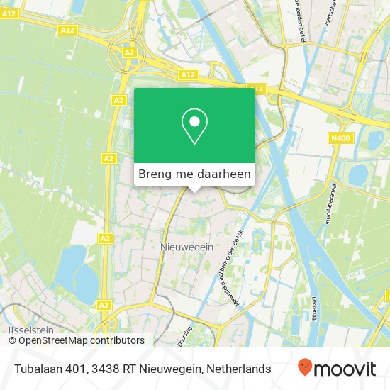 Tubalaan 401, 3438 RT Nieuwegein kaart