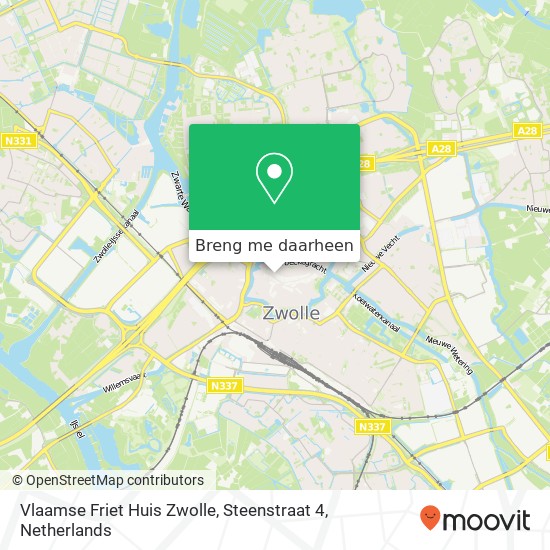 Vlaamse Friet Huis Zwolle, Steenstraat 4 kaart