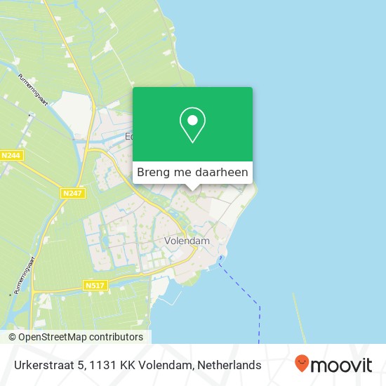 Urkerstraat 5, 1131 KK Volendam kaart