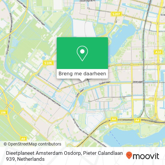 Dieetplaneet Amsterdam Osdorp, Pieter Calandlaan 939 kaart