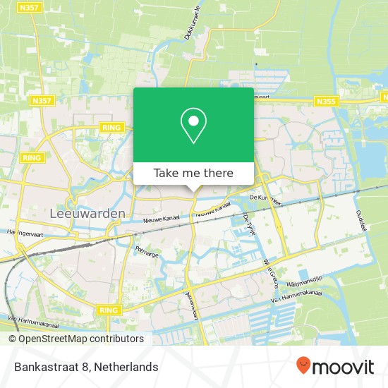Bankastraat 8, 8921 JK Leeuwarden kaart