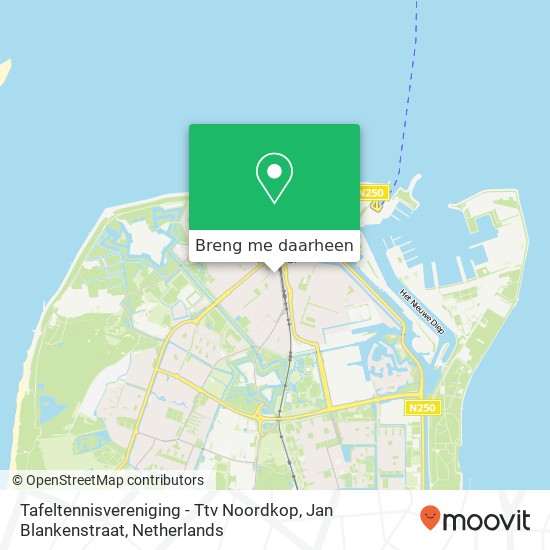 Tafeltennisvereniging - Ttv Noordkop, Jan Blankenstraat kaart