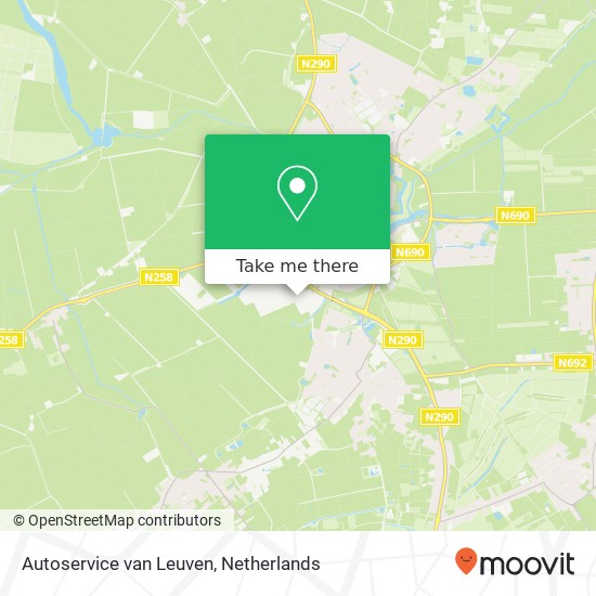 Autoservice van Leuven, Hogeweg 11 kaart