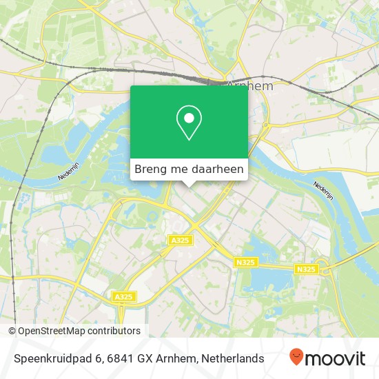 Speenkruidpad 6, 6841 GX Arnhem kaart