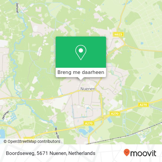 Boordseweg, 5671 Nuenen kaart