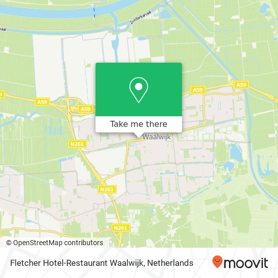 Fletcher Hotel-Restaurant Waalwijk, Burgemeester van der Klokkenlaan 55 kaart