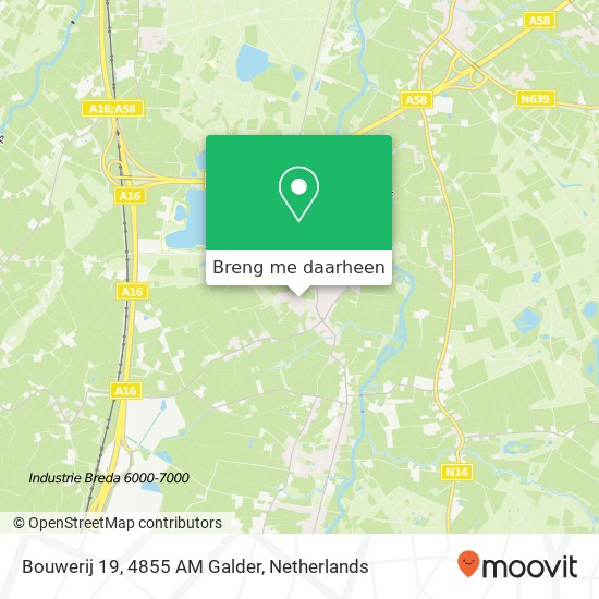 Bouwerij 19, 4855 AM Galder kaart