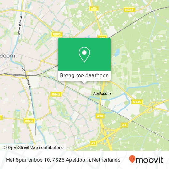 Het Sparrenbos 10, 7325 Apeldoorn kaart