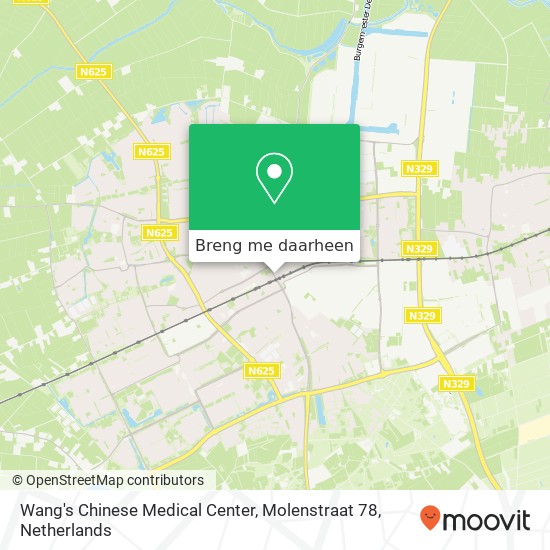 Wang's Chinese Medical Center, Molenstraat 78 kaart