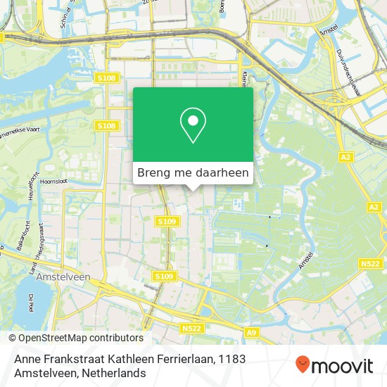 Anne Frankstraat Kathleen Ferrierlaan, 1183 Amstelveen kaart