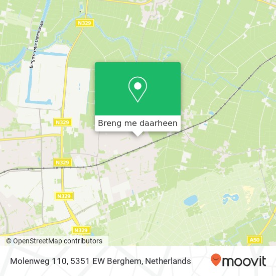 Molenweg 110, 5351 EW Berghem kaart