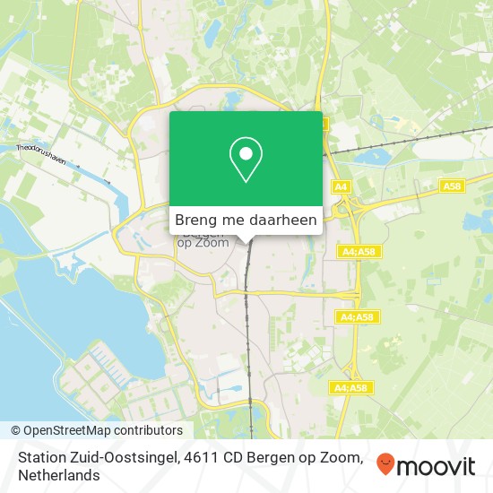 Station Zuid-Oostsingel, 4611 CD Bergen op Zoom kaart