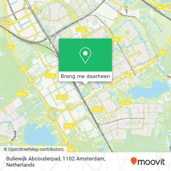 Bullewijk Abcouderpad, 1102 Amsterdam kaart