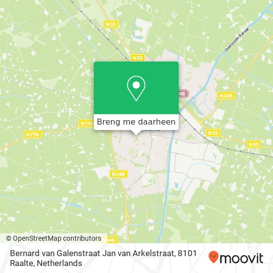 Bernard van Galenstraat Jan van Arkelstraat, 8101 Raalte kaart