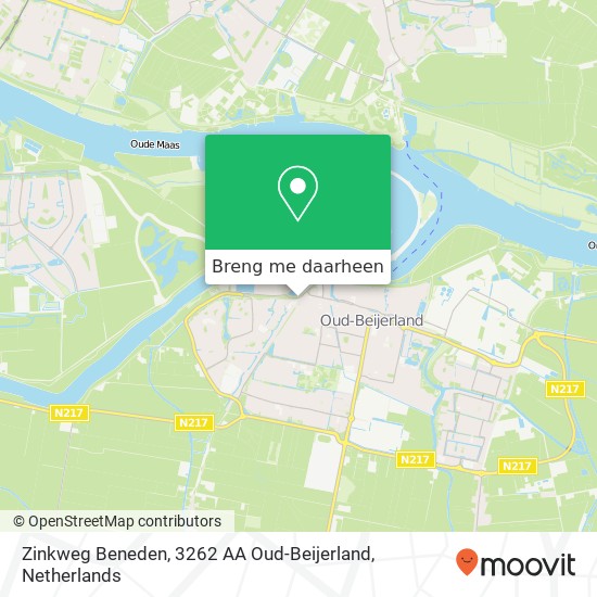 Zinkweg Beneden, 3262 AA Oud-Beijerland kaart